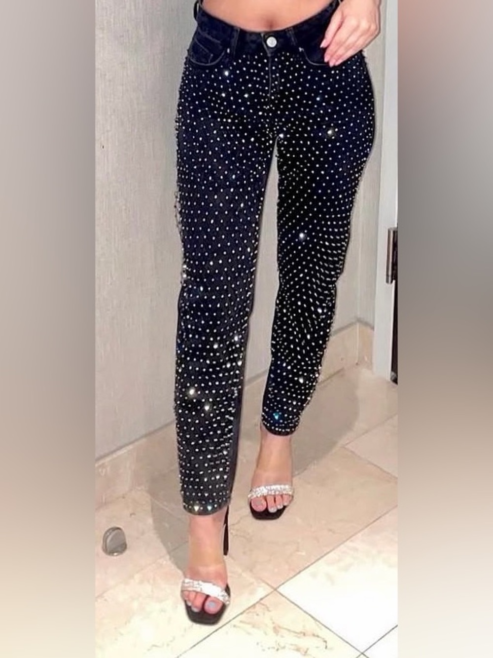 Stylish Black Studded Pants